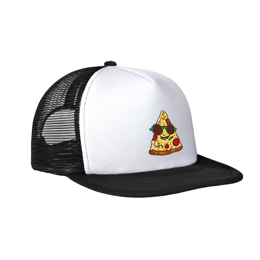 Topi Snapback Jaring Distro Pizza Uk - Black Premium