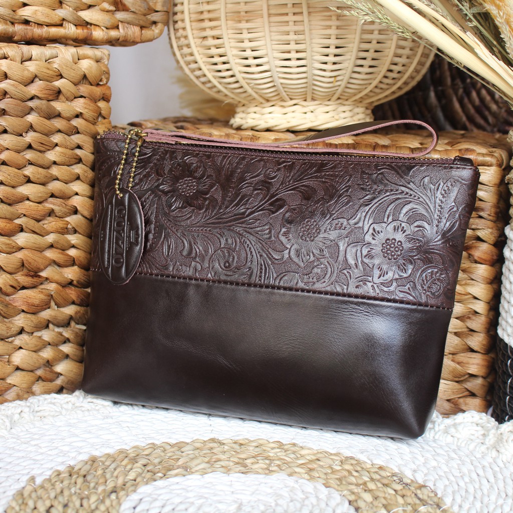 CLUTCH WANITA KULIT SAPI ASLI NATASHA / FREE GRAVIR POUCH NAMA KAMU DI POUCH