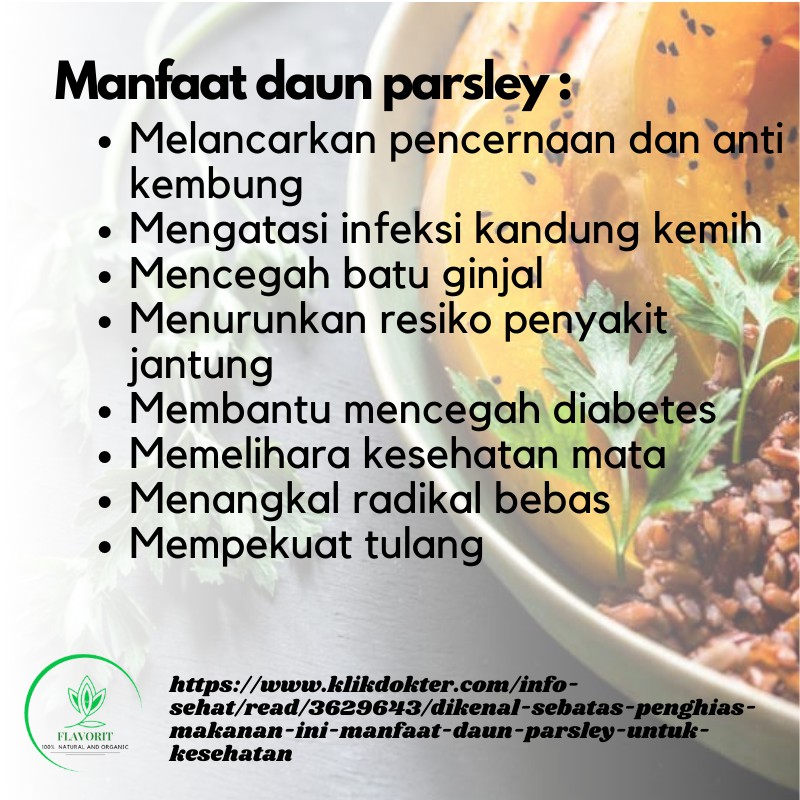 Daun Parsley Flakes peterseli Kering Organik Mpasi Dried Leaves Bumbu Dapur Rempah Herbal Asli Murni