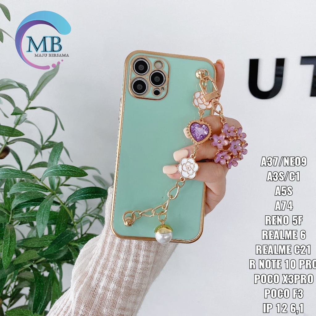 Y011 SOFTCASE SHINE PLATING CASE RANTAI DIINAMI OPPO A3S A5S A7 A12 A11K A37 NEO 9 A74 RENO 5F MB3078