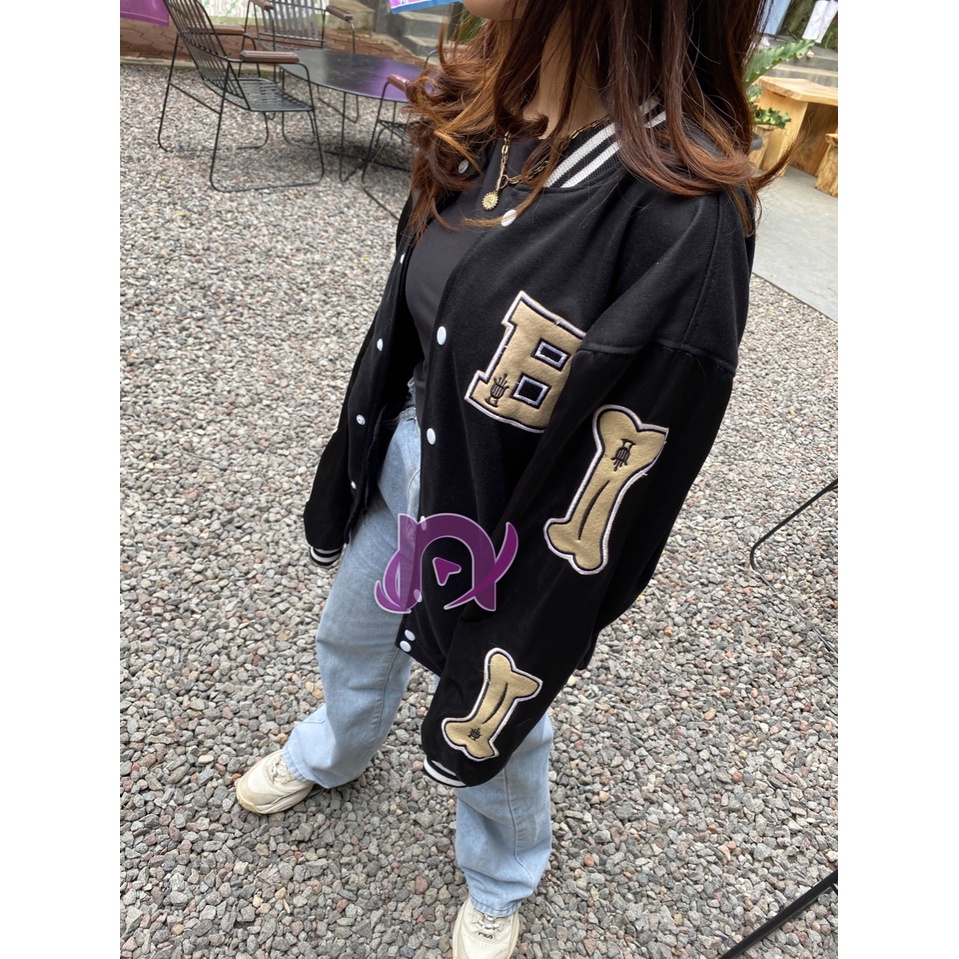 B VARSITY || THE BONE VARSITY JAKET BISBOL KOREAN FASHION