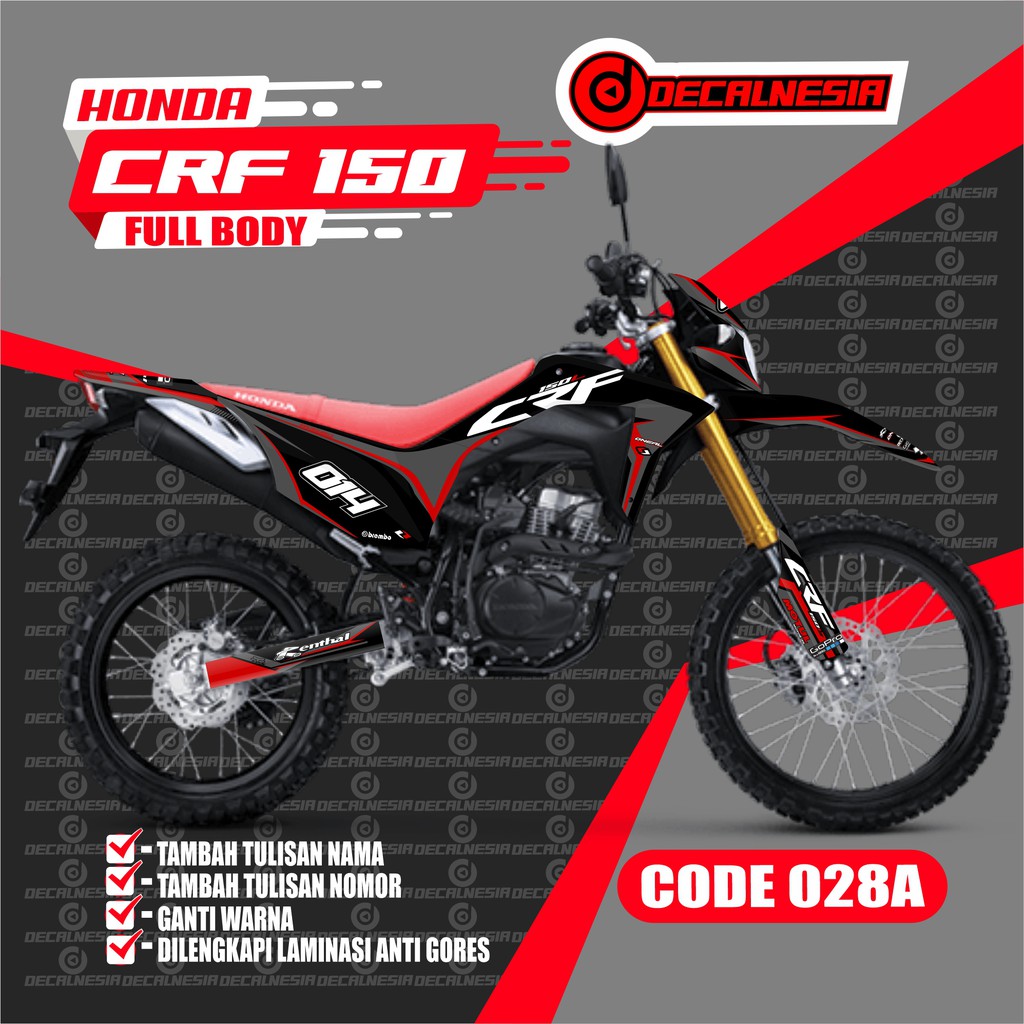 Decal CRF 150 L Full Body - Stiker Motor CRF 150 L - Sticker CRF 150 L Variasi Aksesoris Simple