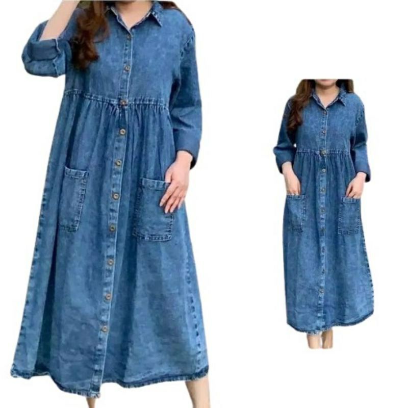 NAURA MIDI DRESS JEANS PREMIUM