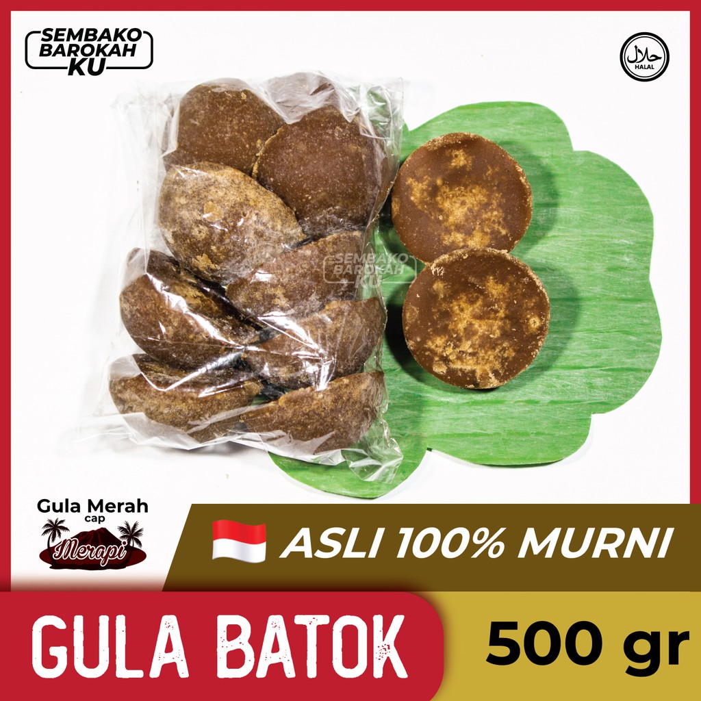 

Gula Jawa 500 gr batok / Gula Merah / Nira Kelapa 100% ASLI MANIS ALAMI