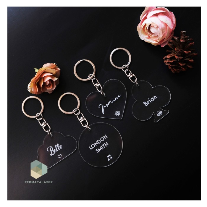 Gantungan Kunci Akrilik Custom / Ganci Couple / Gantungan Kunci Nama