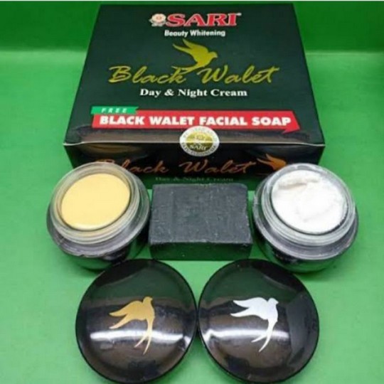 ⭐BAGUS⭐ SARI COSMETICS WHITENING BLACK WALET SERIES | Facial Soap / Sabun / Day / Night Cream