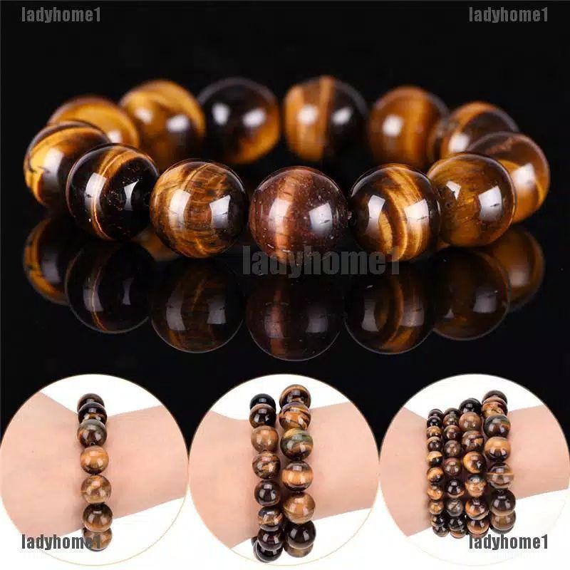 Gelang Batu Natural Tiger Eye anak &amp; dewasa / gelang batu alam Tiger eye,Biduri Sepah 8mm,10mm