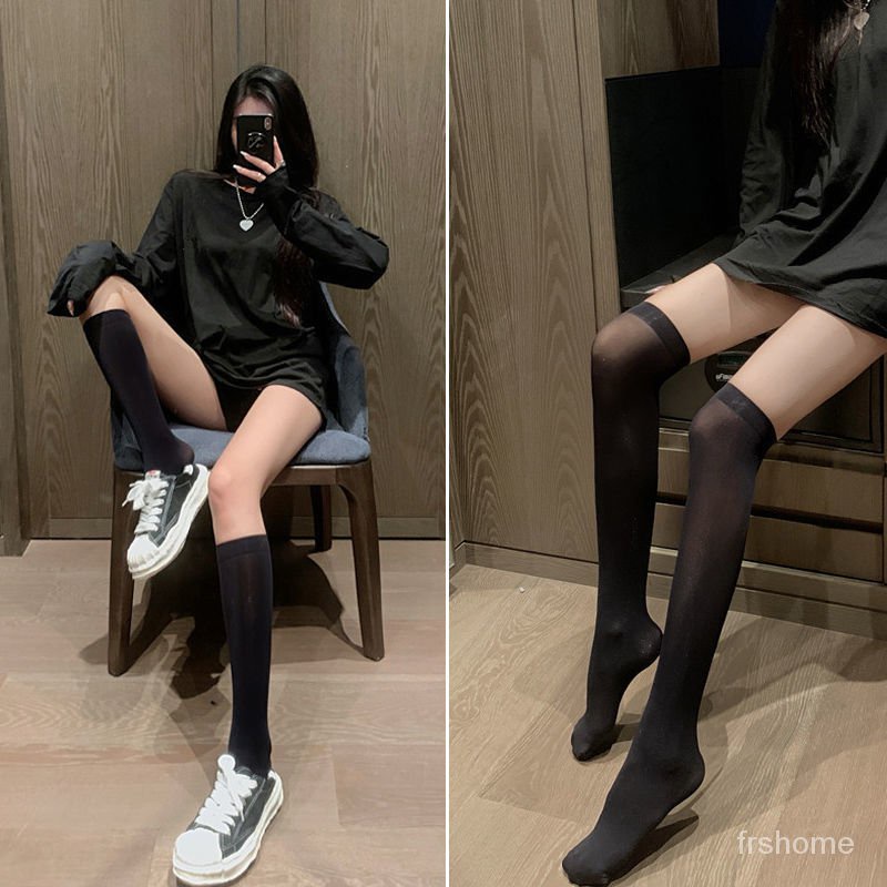 Kaus Kaki Wanita Tabung Tengah Kaus Kaki JK Stoking Tipis Putih Sutra Kaus Kaki Di Atas Lutut Kaus K