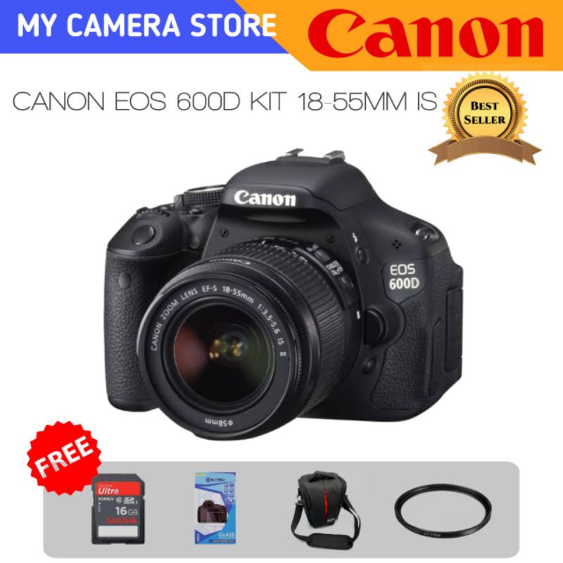 Kamera Canon EOS 600D Kit EF-S 18-55MM IS Canon DSLR Kamera - Baru dan Original Termurah