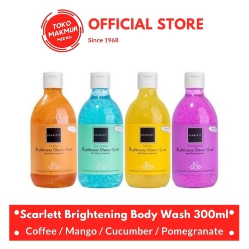 SCARLETT WHITENING SCRUB BODY WASH 300 ML - BPOM DAN HALAL READY STOCK