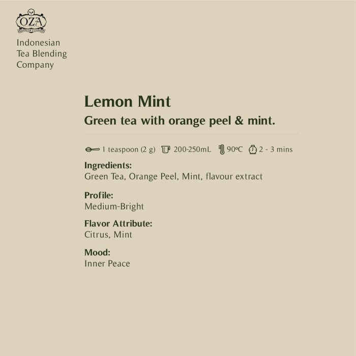 

teh-daun- oza tea - lemon mint | green tea | 40 gram (20 cups) -daun-teh.