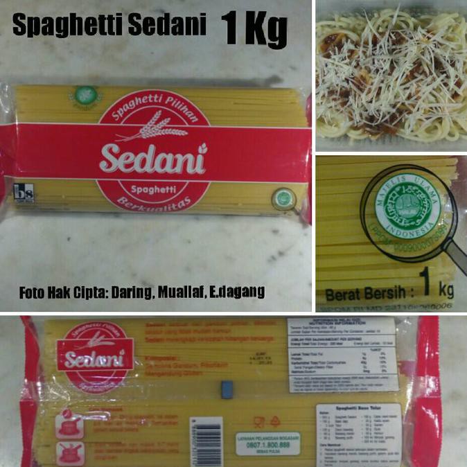 

Terlaris# Pasta Spaghetti Kering Kecil Merk Sedani Bogasari Indofood 1 Kg