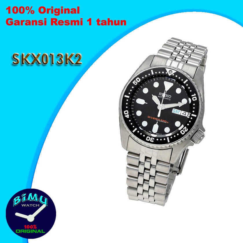 Seiko SKX013K2 Automatic Divers 200M Black Dial | Jam Pria SKX013