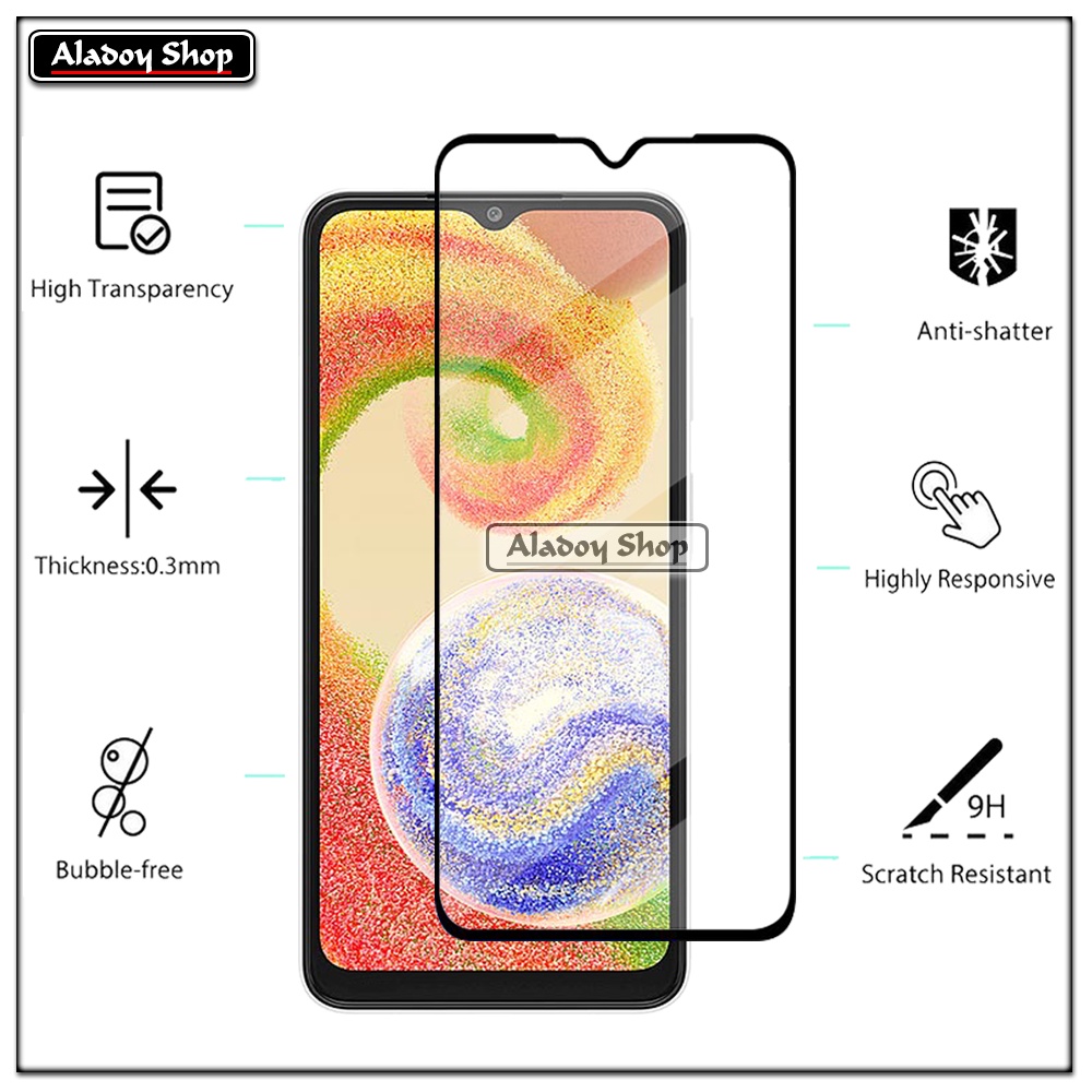 PAKET 2 IN 1 Tempered Glass Layar Samsung A04 2022 + Skin Carbon Film 3D