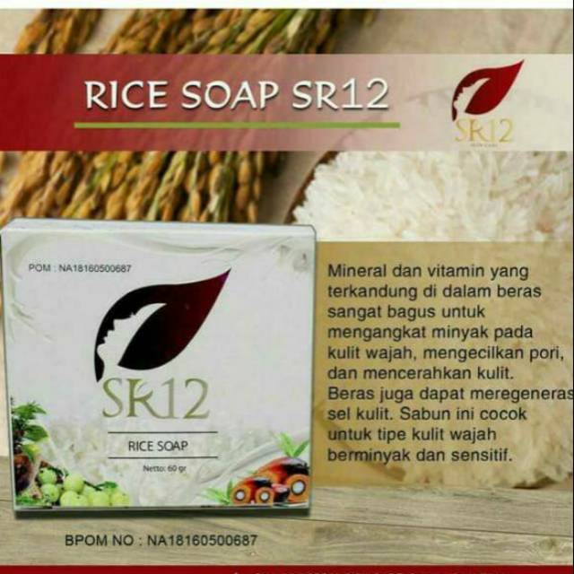 Pembersih wajah sabun beras soap rice SR12 BPOM