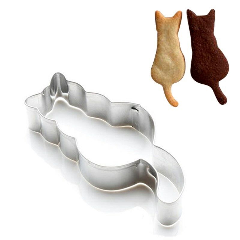 Lucu Kucing Berbentuk Cookie Cutter Stainless Steel Pastry Coklat Biskuit Cetakan Dapur DIY Baking Mold Alat Dekorasi Kue