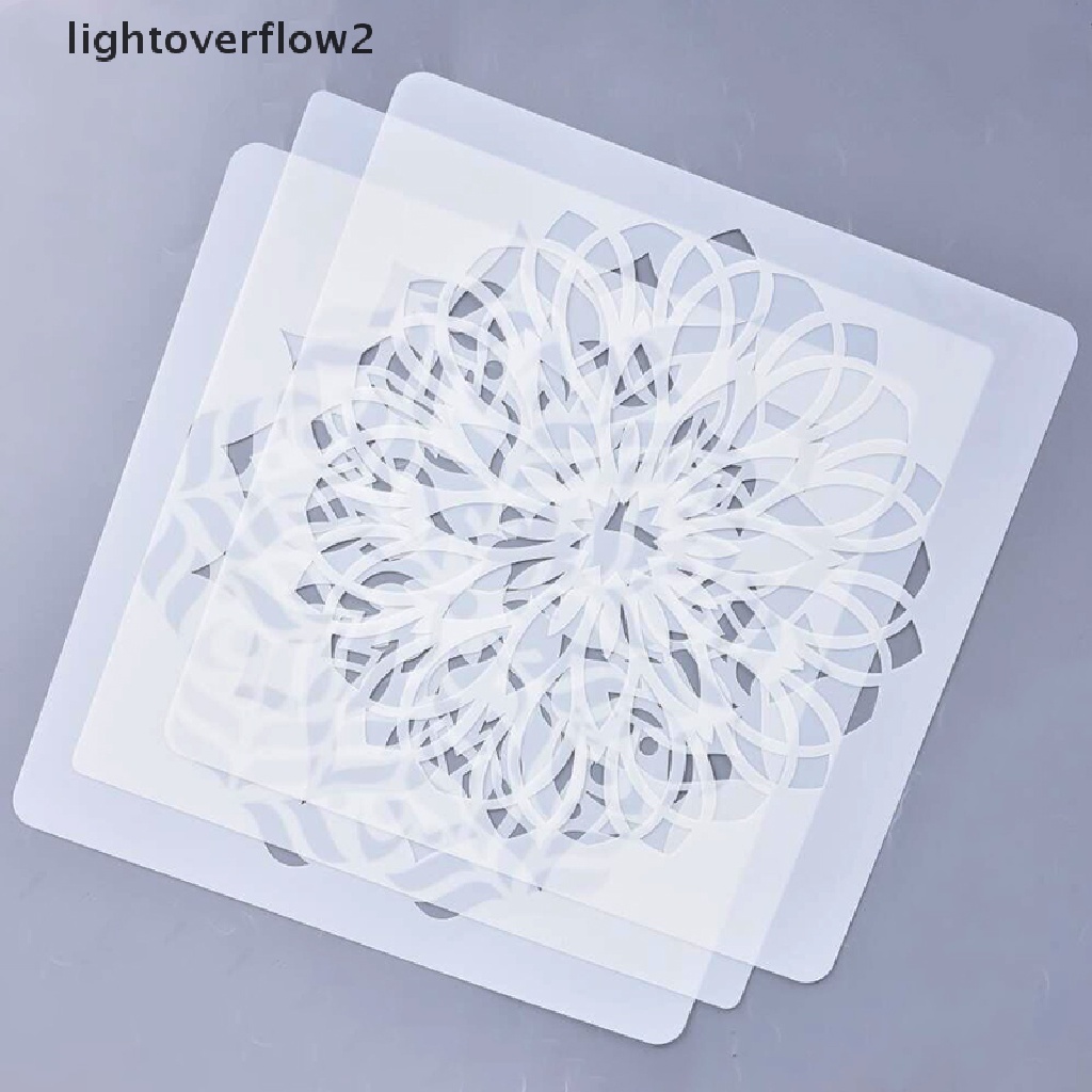 (lightoverflow2) Cetakan Stensil Cutting Dies Motif Mandala Ukuran 30x30cm Untuk Scrapbook / Craft DIY