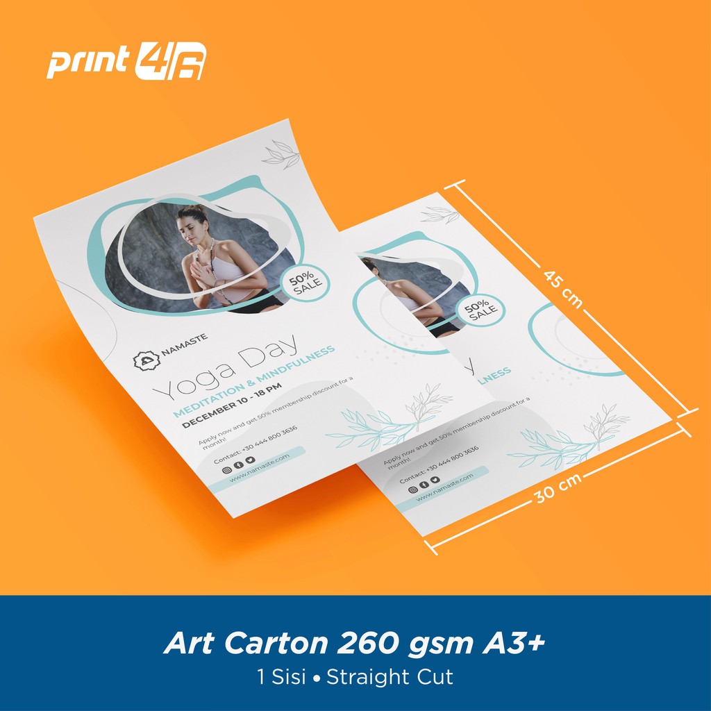 

Print Art Carton 260 1 sisi tanpa laminating