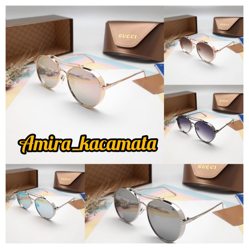[BISA COD√]Kacamata Sunglasses Wanita/pria Kacamata Fashio/Gucci Big Bully/Lensa UV Super Premium
