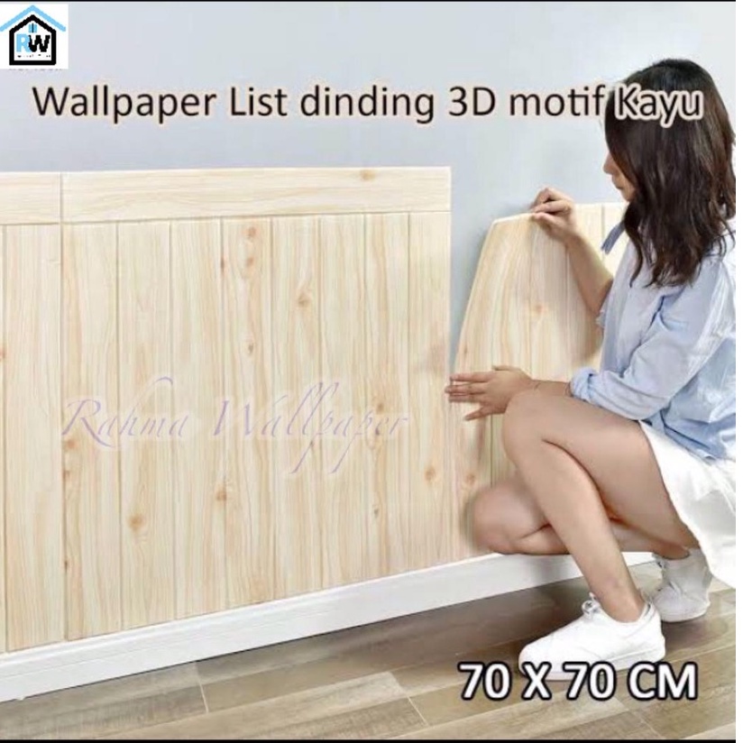 Wallpaper dinding 3d motif Kayu / batik wood Foam / batik  murah