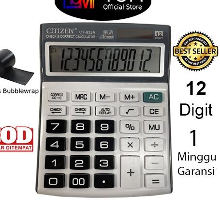 

[KODE PRODUK W7QOZ5859] Kalkulator CT-933N 12 Digit - Calculator Check Dual 2 Power
