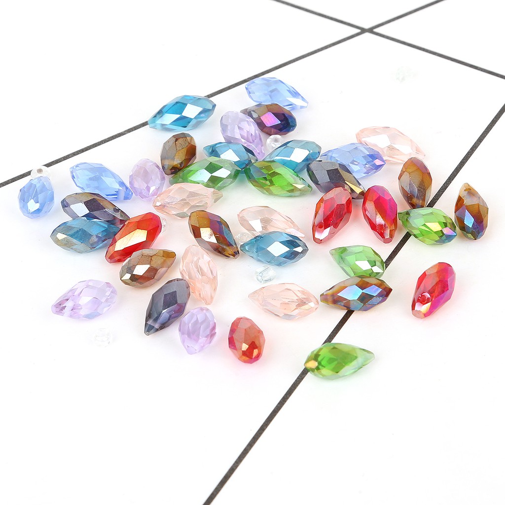 DIY 6 x 12 mm 50 pcs / lot Crystal Glass Beads European Seed Oval Two Hole Garment Beads Colorful Spacer Beads Craft Making