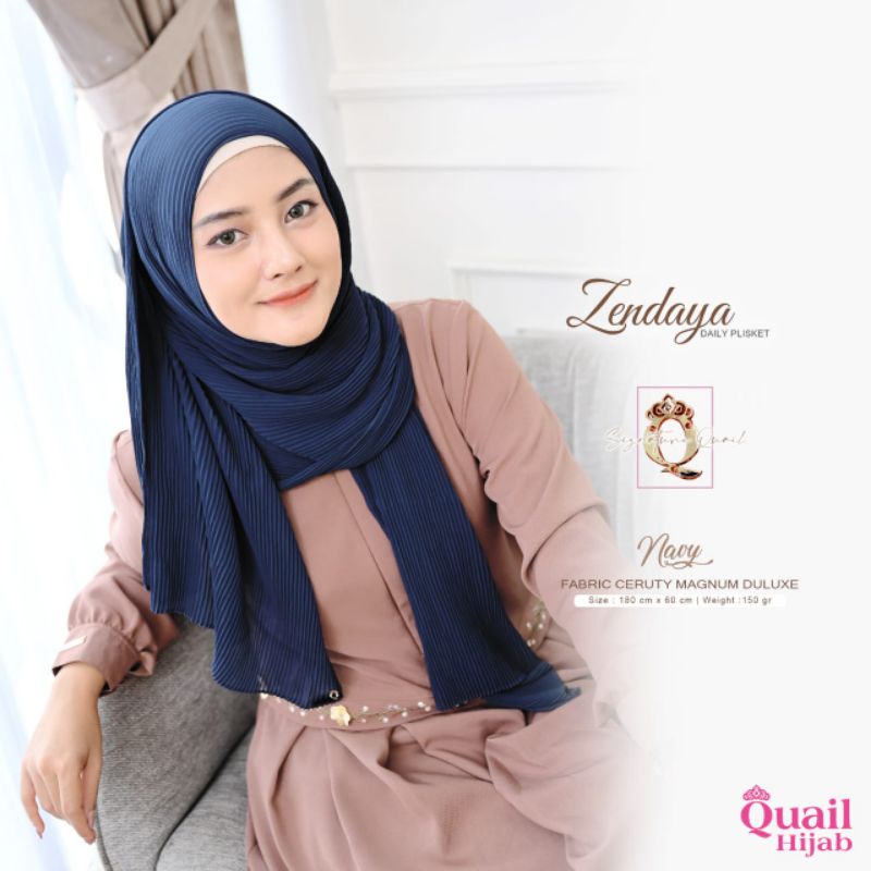 ZENDAYA PASHMINA PLISKET ORI QUAIL HIJAB