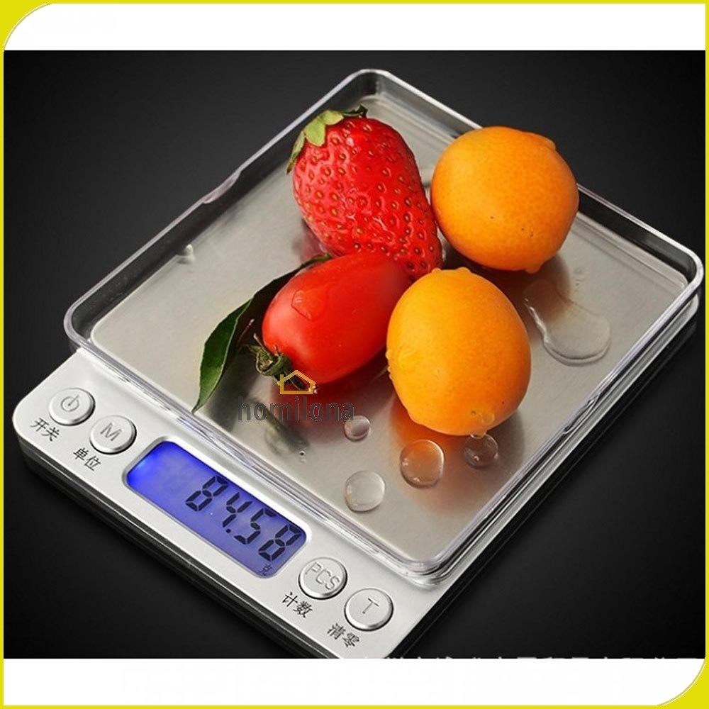 Timbangan Dapur Mini Digital Scale 1000g 2000g 3000g 0.1g - Taffware Digipounds i2000 - Silver