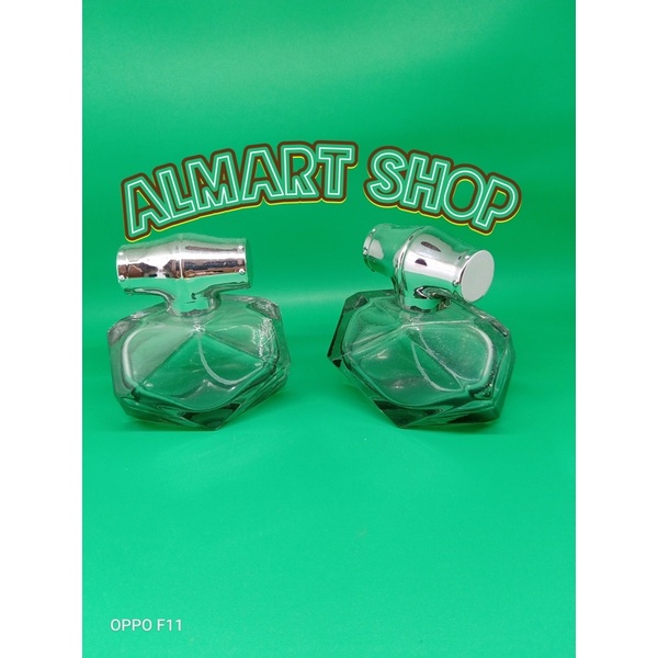Botol parfum spray kaca hexagonal unik antik 50ml