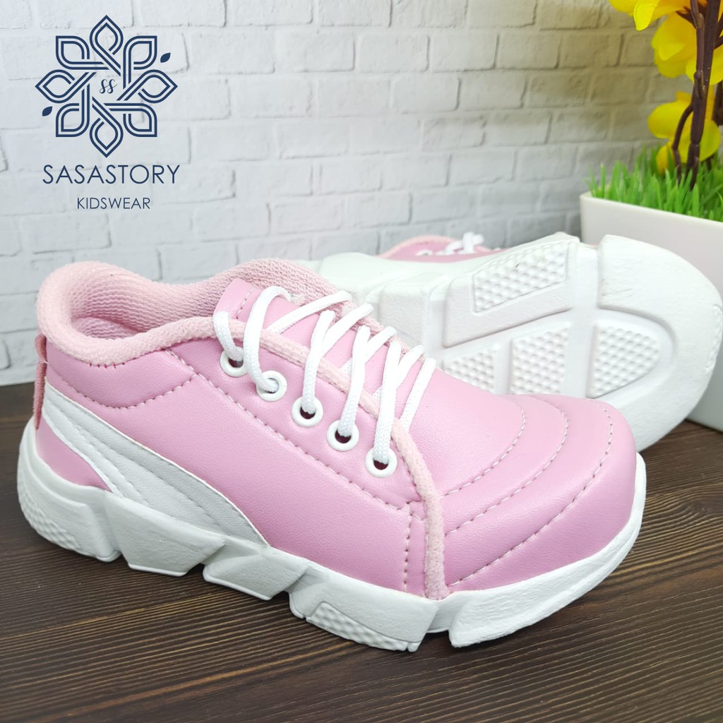 Sasastory Sepatu Sneaker Anak Perempuan Usia 1 2 3 4 5 6 Tahun Sepatu Tali Anak Perempuan Sepatu Sport Anak Permpuan Sepatu Casual Anak Perempuan Sepatu Pink Anak Perempuan Sepatu Jalan Anak Perempuan Sepatu Tali Anak 3 Tahun FA07