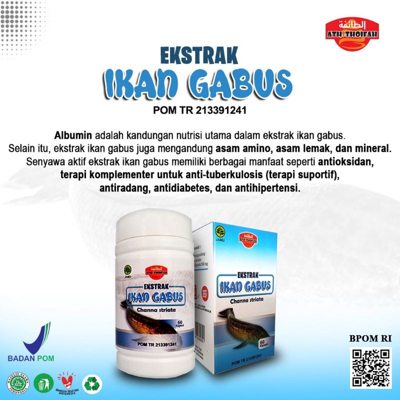 

KAPSUL EXTRAK IKAN GABUS ATH-THOIFAH 60Kapsul