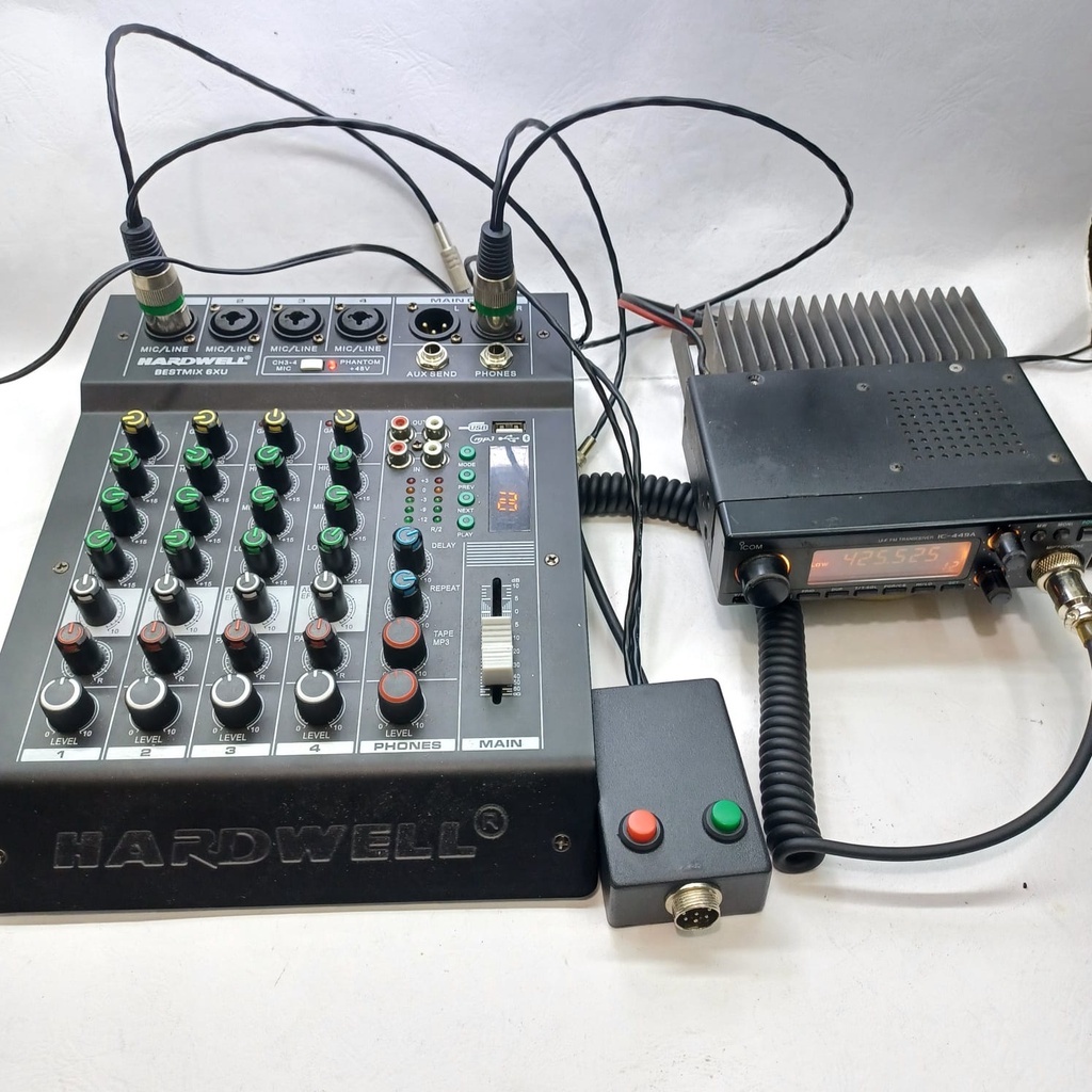 PTT RIG ICOM IC 229H TO MIXER AUDIO SOUNDCARD V8