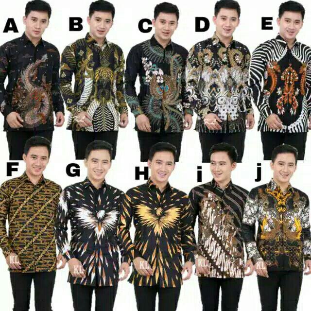 Kemeja Batik Pria Lengan Panjang / Baju Batik Pria Terbaru M L Xl Motif Full Batik
