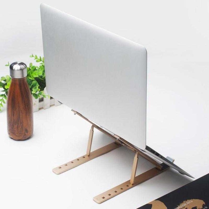 Dudukan Laptop Stand Aluminium Foldable Adjustable 7 Height - Hitam