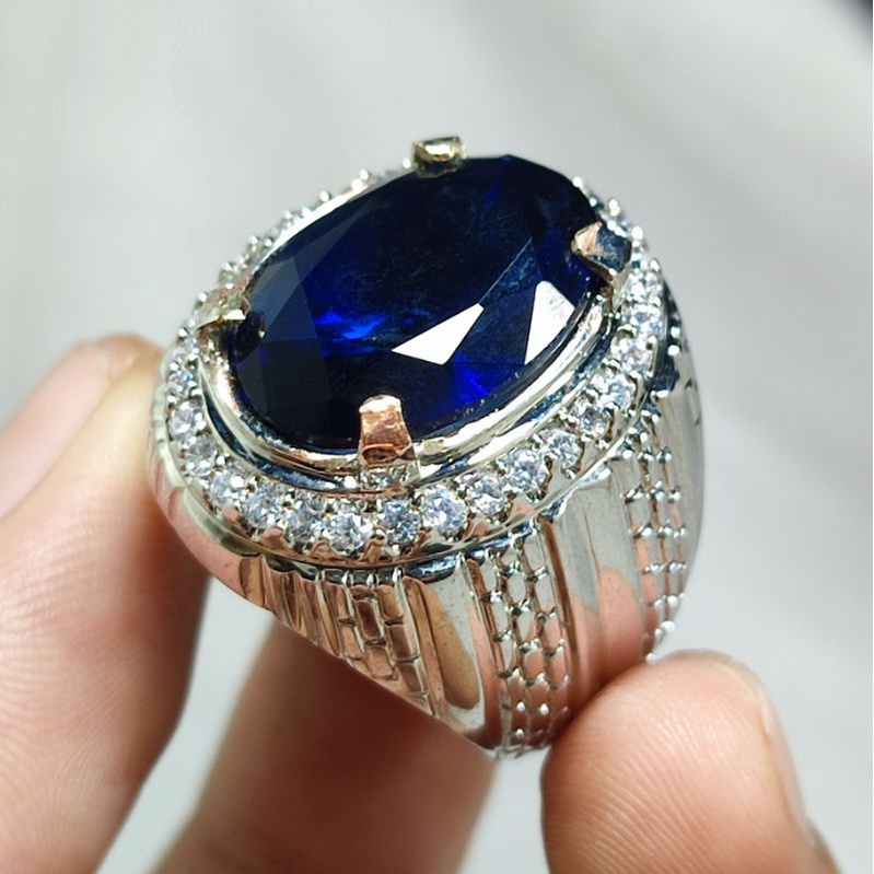 TERMURAH BATU KING SAFIR ASLI CATAM TOP QUALITY SIAP PAKAI