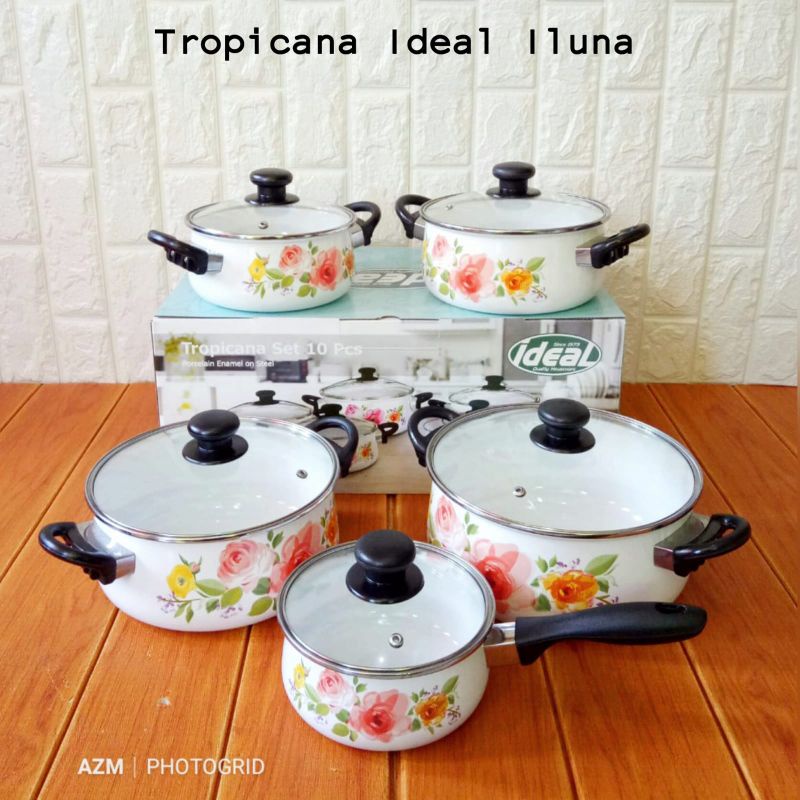 Jual Panci Enamel Ideal Tropicana Set Panci Enamel Panci Susun Panci Masak Pc Shopee Indonesia