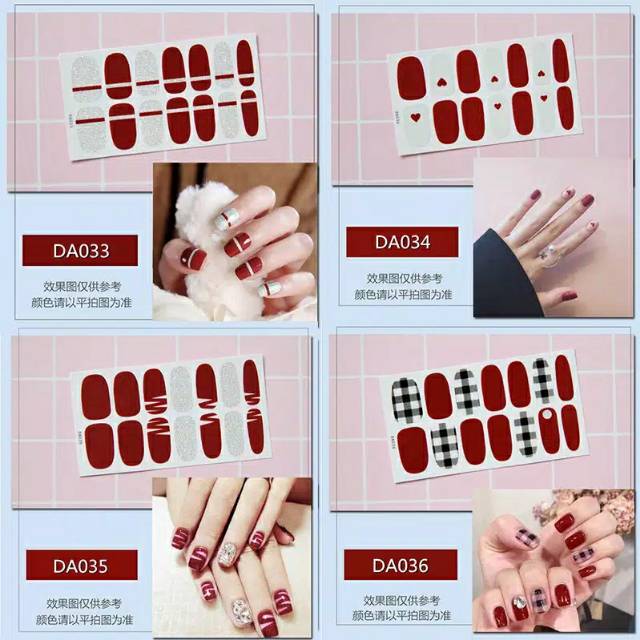 Stiker Kuku High End Motif Kartun 3D | Nail Sticker 14 PCS [DA023 - DA040]