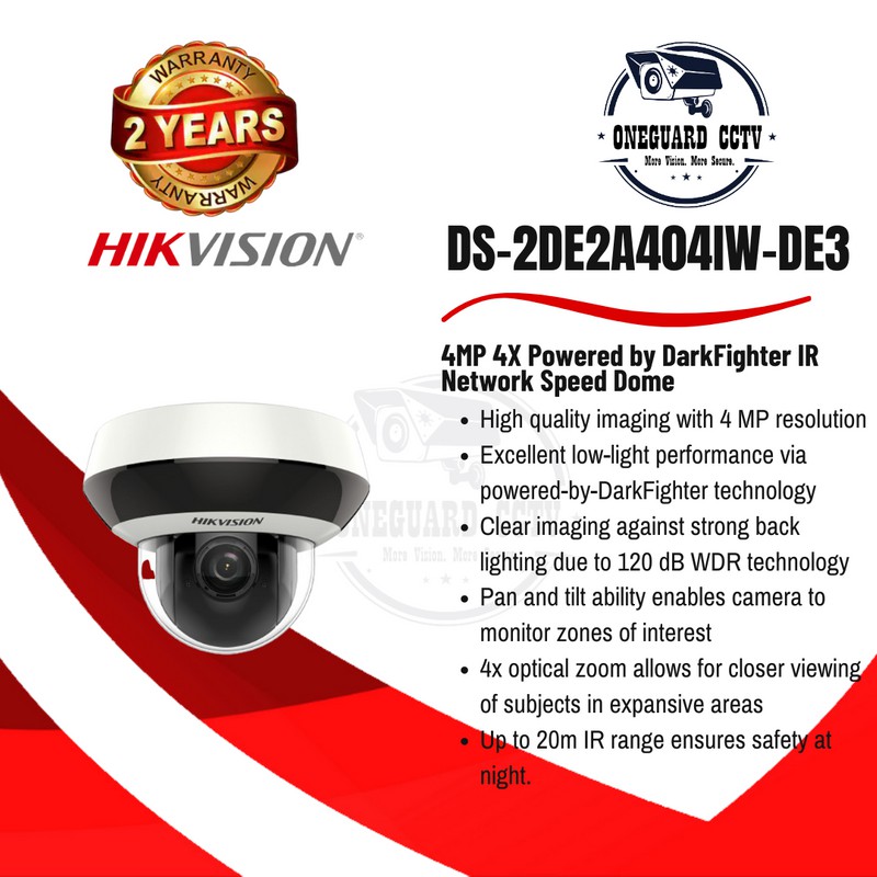 DS-2DE2A404IW-DE3 HIKVISION IP PTZ 4 MP DOME