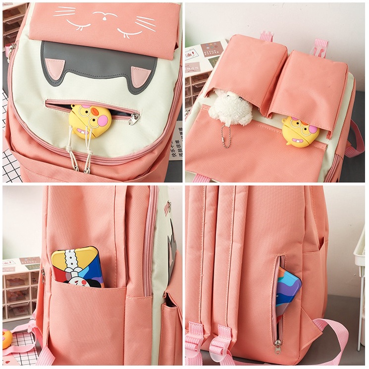 NEW Tas ransel backpack set import motif kucing