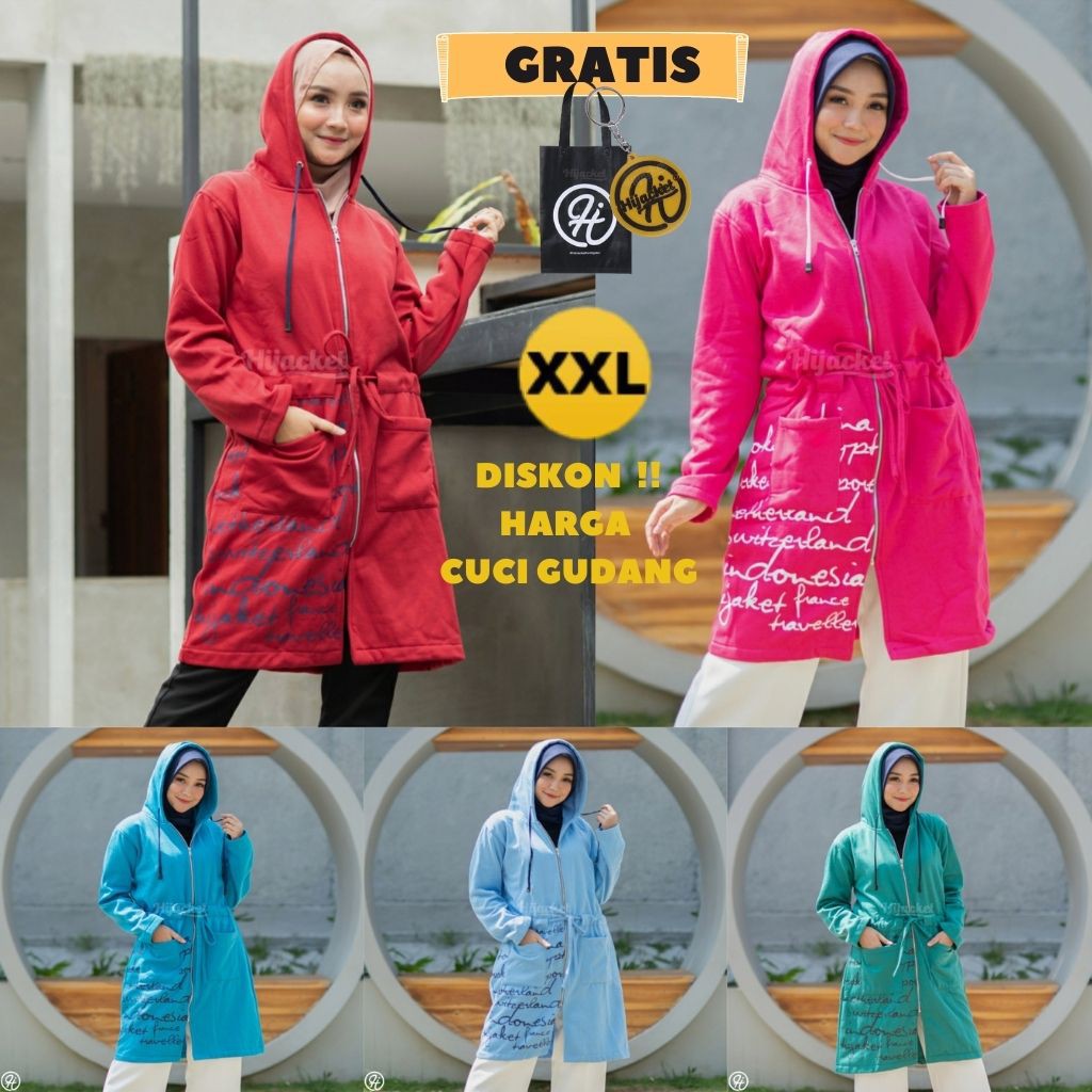 ‼️CUCI GUDANG‼️ Jaket Wanita HIJACKET URBANASHION ORIGINAL XXL hoodie panjang