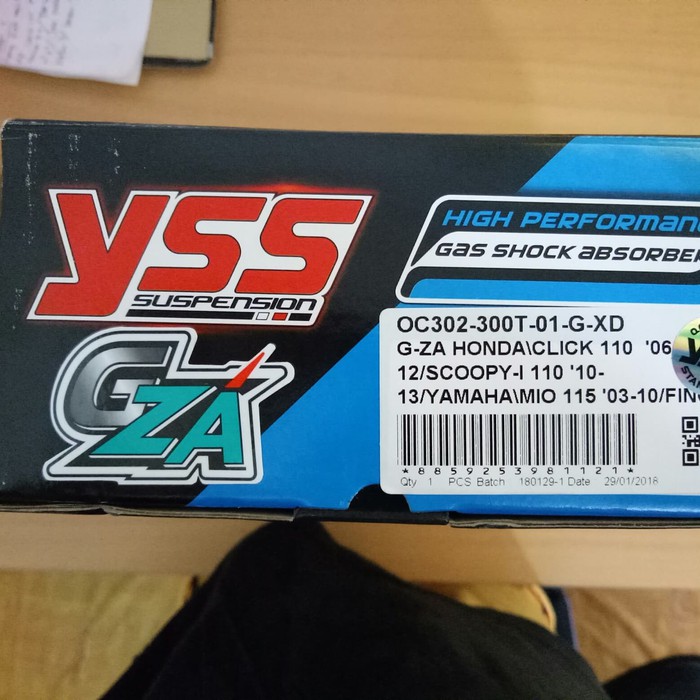Shockbreaker Shock Shockbreker YSS Tabung GZA ORIGINAL 300mm Matic Yss Variasi Mio Vario Beat Motor