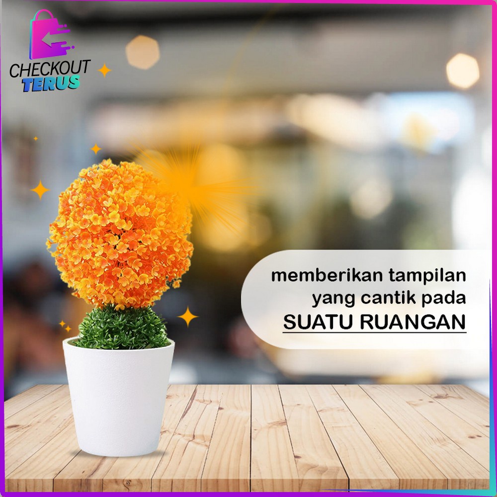 CT C612 C616 Bunga Hias Plastik Ornamen Tanaman Bunga Pompom Hiasan Pajangan Tanaman Hias Artificial Flower