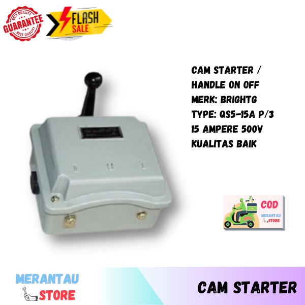 Cam Starter Handle Genset Ohm ON OFF Saklar Genset QS5-15A P/3 BrightG Bright-G Original Terbaik