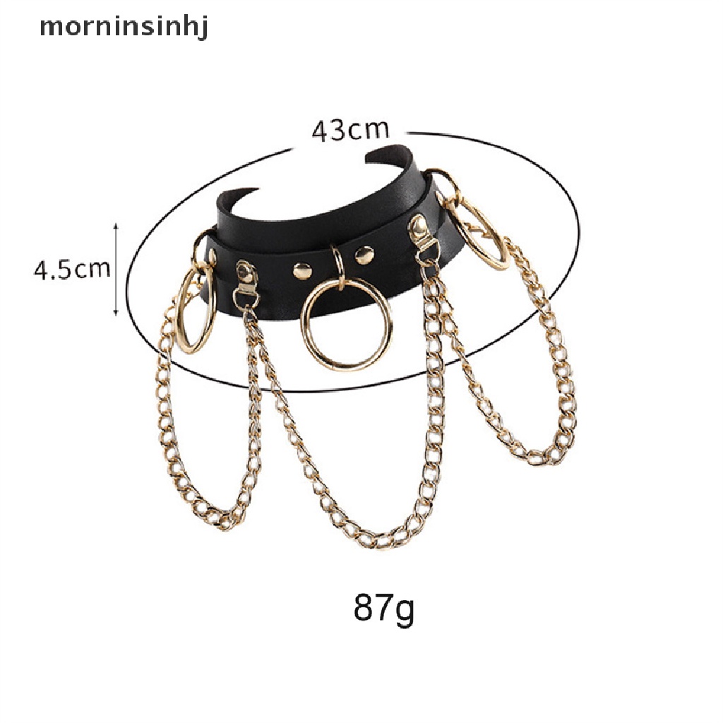 Mor Kalung Choker Punk Gothic Flexible Adjustable Bahan Kulit Pu Untuk Wanita