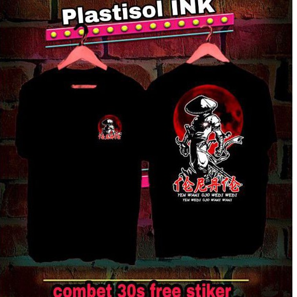 kaos psht motif Jepang baru plastisol