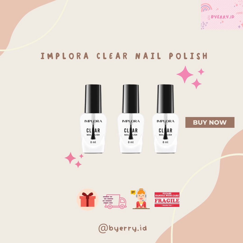 

IMPLORA Transparant Nail Polish Clear / Kutek Bening BPOM Original