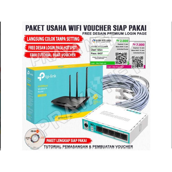 Paket Hotspot Sistem Voucher Siap Pakai Mikrotik Rb750 dan Akses Poin Indoor