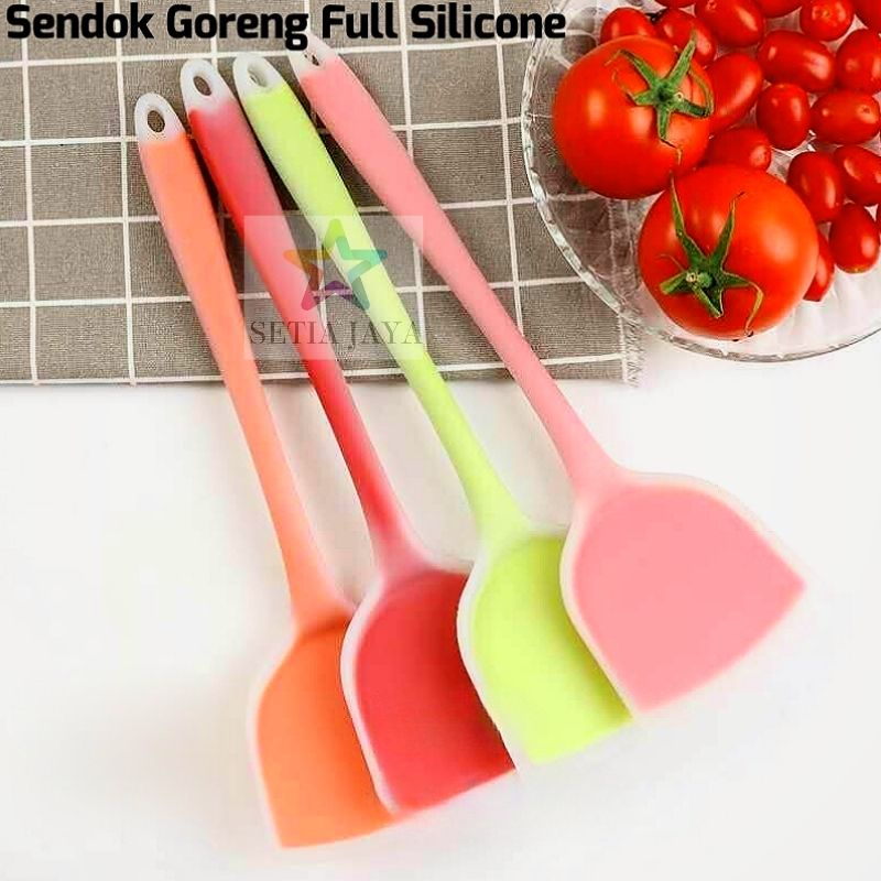 SODET SILICONE WARNA / SUTIL SILICONE / SENDOK GORENG TAHAN PANAS / SODET TEFLON