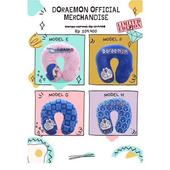PROMO Doraemon Bantal Leher Traveling Anak Pria Wanita Original Murah Jalan jalan healing travel