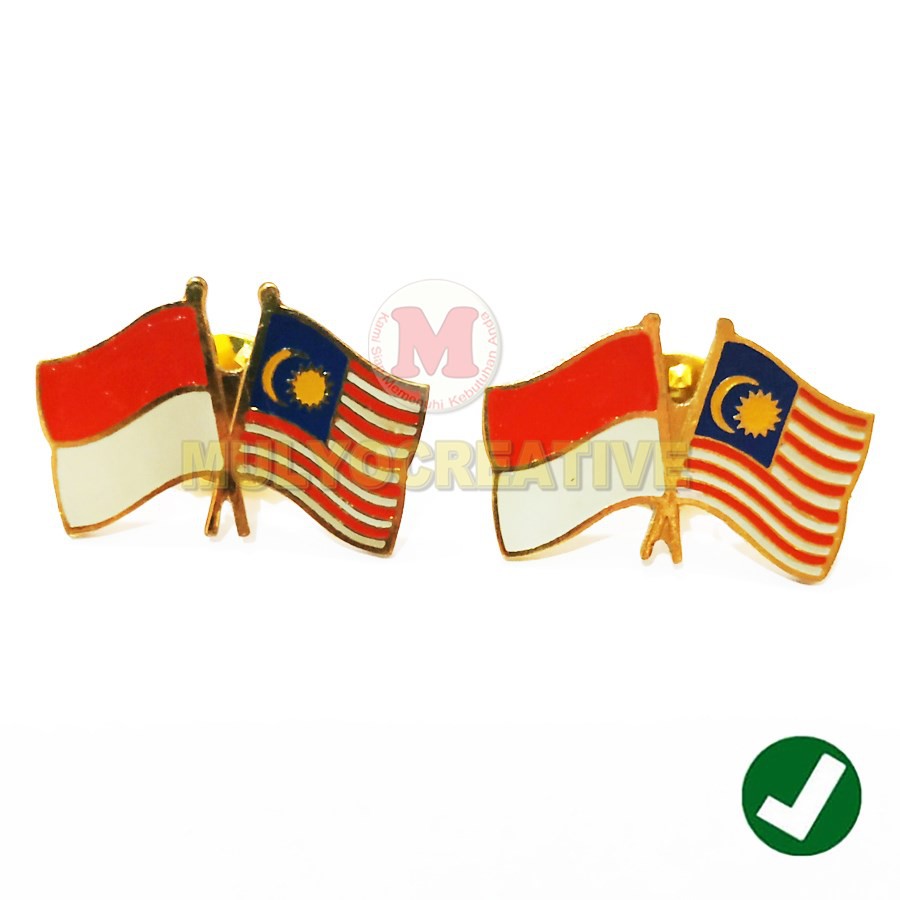 Jual Cross Flag Pin Indonesia Malaysia Pin Bendera Persahabatan Custom Indonesia Shopee Indonesia